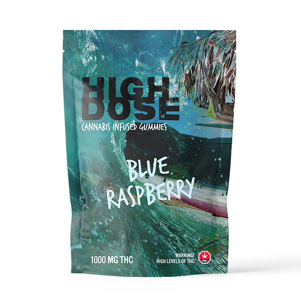 High Dose - Blue Raspberry 1000mg THC Gummy - SimplyBudz.